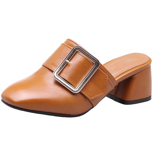 XIEPP Damen Sandalen mit Quadratischer Zehenpartie Casual Pantoletten mit Blockabsatz XIEPP Damen Sandalen mit Quadratischer Zehenpartie Casual Pantoletten mit Blockabsatz von XIEPP