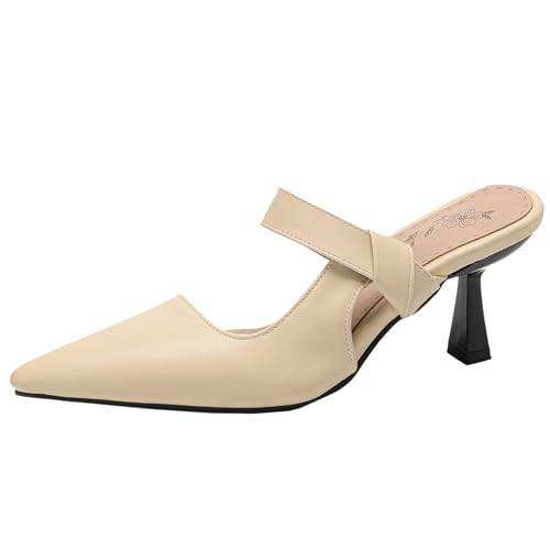 XIEPP Damen Sandalen mit Spitzer Zehenpartie und Einfarbigem Sandalen und Elegantem Stilettoabsatz XIEPP Damen Sandalen mit Spitzer Zehenpartie und Einfarbigem Sandalen und Elegantem Stilettoabsatz von XIEPP