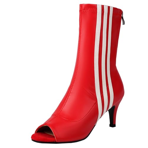 XIEPP Damen Sommer Stiletto Heel Kurze Stiefel Stiefel mit Absatz mit Offenen Zehendetails, Modisch und Bequem von XIEPP