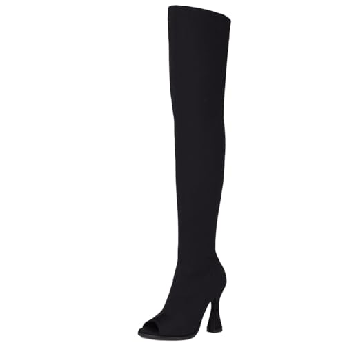 XIEPP Damen Stiletto Heel Overknee Stiefel Reitstiefel mit Seitlichem Reißverschluss für Ausgefallene Looks XIEPP Damen Stiletto Heel Overknee Stiefel Reitstiefel mit Seitlichem Reißverschluss für Ausgefallene Looks von XIEPP