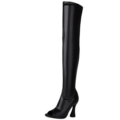 XIEPP Damen Stiletto Heel Overknee Stiefel Reitstiefel mit Seitlichem Reißverschluss für Ausgefallene Looks XIEPP Damen Stiletto Heel Overknee Stiefel Reitstiefel mit Seitlichem Reißverschluss für Ausgefallene Looks von XIEPP