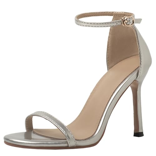 XIEPP Damen Stiletto Heel Runde Zehenabsätze Offene Zehen Sandalen mit Einzelschnallenverschluss XIEPP Damen Stiletto Heel Runde Zehenabsätze Offene Zehen Sandalen mit Einzelschnallenverschluss von XIEPP