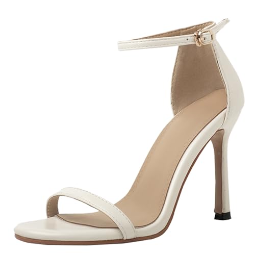 XIEPP Damen Stiletto Heel Runde Zehenabsätze Offene Zehen Sandalen mit Einzelschnallenverschluss XIEPP Damen Stiletto Heel Runde Zehenabsätze Offene Zehen Sandalen mit Einzelschnallenverschluss von XIEPP