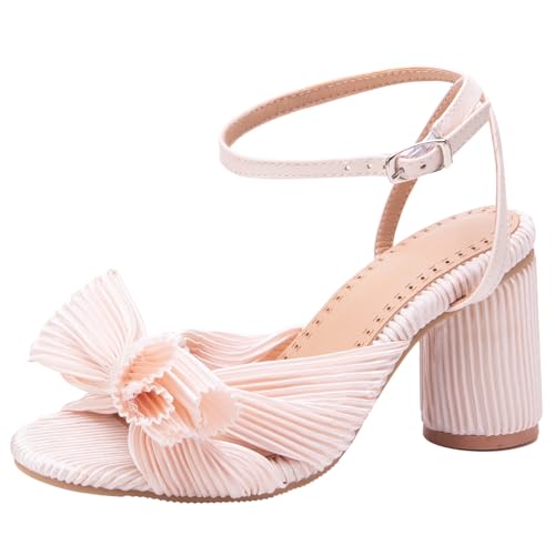 XIEPP Damen Sweet Ankle Buckle Sandalen Blockabsatz Anzugschuhe mit Schleifen XIEPP Damen Sweet Ankle Buckle Sandalen Blockabsatz Anzugschuhe mit Schleifen von XIEPP