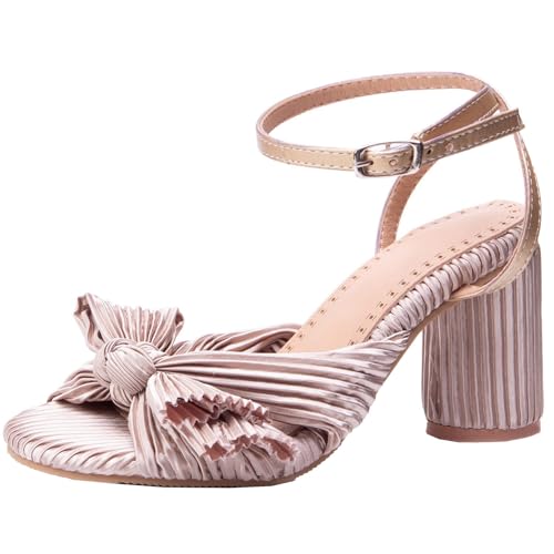 XIEPP Damen Sweet Ankle Buckle Sandalen Blockabsatz Anzugschuhe mit Schleifen XIEPP Damen Sweet Ankle Buckle Sandalen Blockabsatz Anzugschuhe mit Schleifen von XIEPP