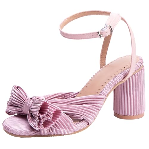 XIEPP Damen Sweet Ankle Buckle Sandalen Blockabsatz Anzugschuhe mit Schleifen XIEPP Damen Sweet Ankle Buckle Sandalen Blockabsatz Anzugschuhe mit Schleifen von XIEPP