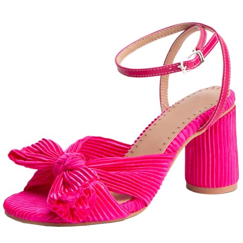 XIEPP Damen Sweet Ankle Buckle Sandalen Blockabsatz Anzugschuhe mit Schleifen XIEPP Damen Sweet Ankle Buckle Sandalen Blockabsatz Anzugschuhe mit Schleifen von XIEPP