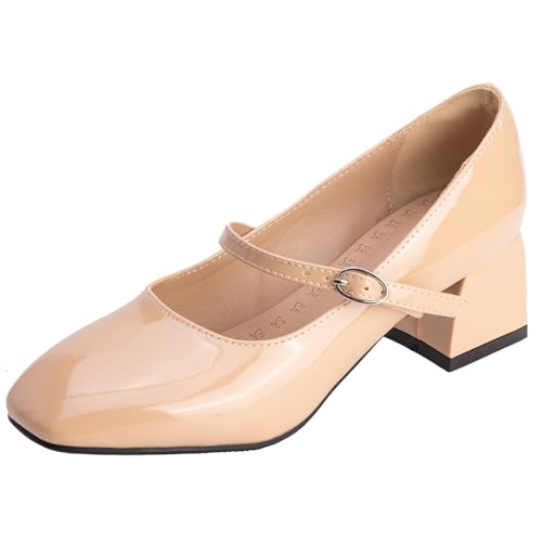 XIEPP Elegante Damen Mary Jane Schuhe Pumps mit Quadratischer Spitze XIEPP Elegante Damen Mary Jane Schuhe Pumps mit Quadratischer Spitze von XIEPP