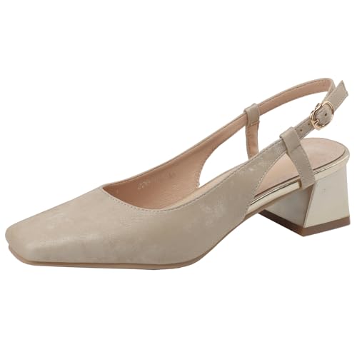 XIEPP Elegante Damensandalen mit Quadratischer Zehenpartie - Slingback-Design und Blockabsatz für Büro und Täglichen Arbeitsweg XIEPP Elegante Damensandalen mit Quadratischer Zehenpartie - Slingback-Design und Blockabsatz für Büro und Täglichen Arbeitsweg von XIEPP
