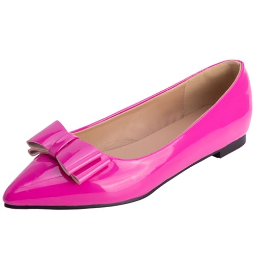 XIEPP Flache Schuhe mit Spitzer Zehenpartie für Damen Slip-on Pumps mit Flachem Absatz und Schleifen XIEPP Flache Schuhe mit Spitzer Zehenpartie für Damen Slip-on Pumps mit Flachem Absatz und Schleifen von XIEPP