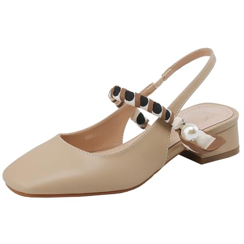 XIEPP Lässige Damen Sandalen mit Quadratischer Zehenpartie Slingback-Anzugschuhe mit Bändern und Klobigen Absatz XIEPP Lässige Damen Sandalen mit Quadratischer Zehenpartie Slingback-Anzugschuhe mit Bändern und Klobigen Absatz von XIEPP
