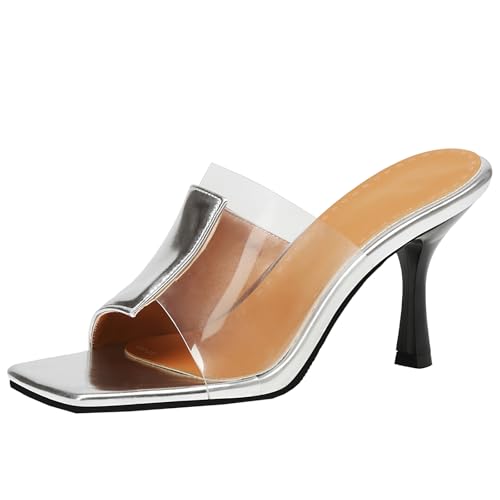 XIEPP Lässige Damen Stiletto Sandalen mit Absatz Slip-On Offene Zehen Slides für den Sommer XIEPP Lässige Damen Stiletto Sandalen mit Absatz Slip-On Offene Zehen Slides für den Sommer von XIEPP