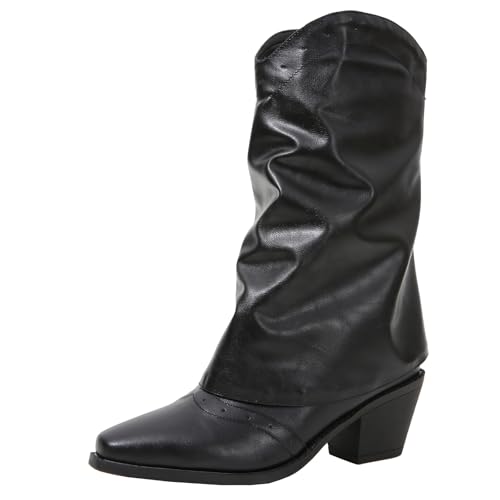 XIEPP Modische Damenstiefel mit Mittlerer Wade für Herbst und Winter Quadratische Zehenpartie Chunky Heel Slouch Boots, Führen Herbst- und Wintermodetrends XIEPP Modische Damenstiefel mit Mittlerer Wade für Herbst und Winter Quadratische Zehenpartie Chunky Heel Slouch Boots, Führen Herbst- und Wintermodetrends von XIEPP
