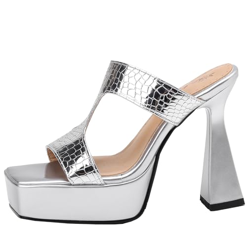 XIEPP Plateau-Pantoletten für Damen, Sandalen, Slip-On-Schuhe, Robuster Blockabsatz und Zeitloses Design mit Quadratischer Zehenpartie XIEPP Plateau-Pantoletten für Damen, Sandalen, Slip-On-Schuhe, Robuster Blockabsatz und Zeitloses Design mit Quadratischer Zehenpartie von XIEPP