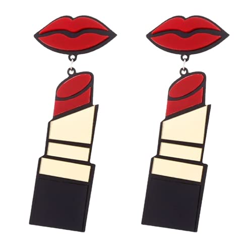 XIGAWAY Acryl-Ohrringe für Damen, Lippen-Lippenstift, Punk-Stil, baumelnd, modisch, lange Tropfenform XIGAWAY Acryl-Ohrringe für Damen, Lippen-Lippenstift, Punk-Stil, baumelnd, modisch, lange Tropfenform von XIGAWAY