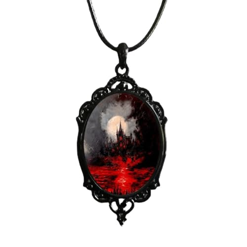 XIGAWAY Dunkle Vintage-Halskette mit Kreuz-Anhänger aus schwarzer Legierung für Frauen – böhmische geometrische Choker-Kette von XIGAWAY