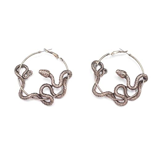 XIGAWAY Fashion Statement Ohrringe Punk Big Crazy Twining Snake Hoop Ohrringe für Frauen, Kunststoff, von XIGAWAY