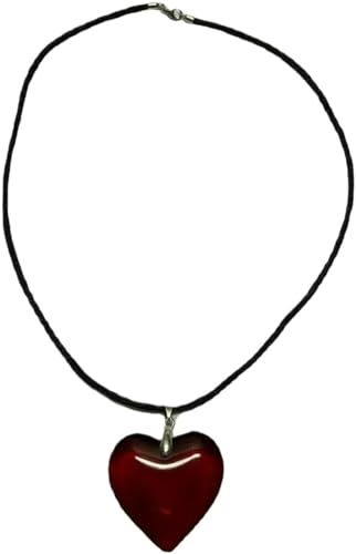 XIGAWAY Halskette mit Herz-Anhänger für Damen – verstellbare schwarze Lederschnur mit Anhänger aus Legierung (6 Farbvarianten), 1, Metall, Kein Edelstein von XIGAWAY