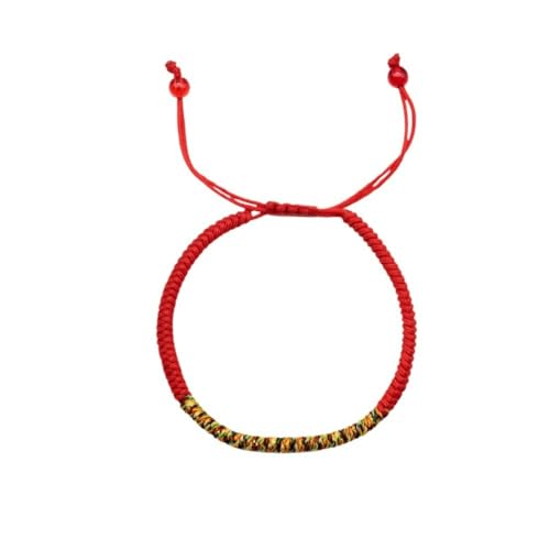 XIGAWAY Handgefertigtes Paar-Armband-Set, verstellbare fünffarbige geflochtene Schnur mit Diamantknoten, Freundschaftsarmbänder im chinesischen Stil, Einheitsgröße, China Jieyu-Linie, Kein Edelstein von XIGAWAY