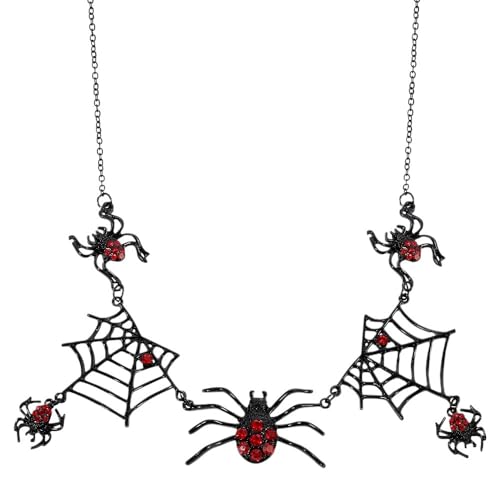 XIGAWAY Schwarze Halloween-Halskette mit Anhänger, Zinklegierung, verstellbare Kette mit unregelmäßigem Gothic-Design, Unisex-Modeschmuck von XIGAWAY