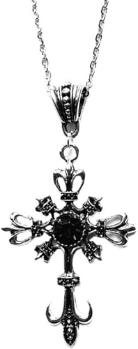 XIGAWAY Yiwu Hip-Hop-Kristall-Kreuz-Anhänger, Halskette für Damen, Legierung, Herzanhänger, süßer und trendiger Yiwu-Modeschmuck in 2 Farben, 1, Metall, Kein Edelstein von XIGAWAY