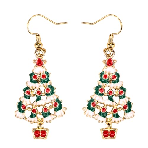 Weihnachtsbaum Ohrringe, 5x2cm Baumelnde Ohrringe, Weihnachtsschmuck, Geschenke für Frauen, Mädchen, Partygeschenke von XIHIRCD
