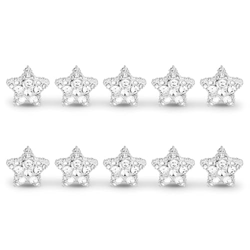 XIHIRCD 10 Sets Silber Schleier Gewichte, Perlen Schleier Doppelseitig Perlenmagnete Künstliche Perlen Vorhanggewichte für Hochzeitskleid Kleidung Schals Frauen (Stern) von XIHIRCD