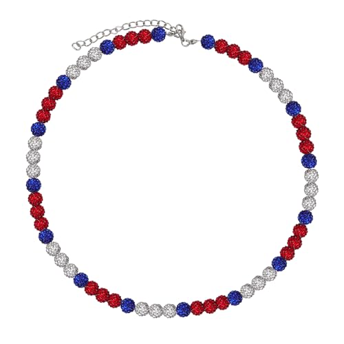 XIHIRCD 30cm Philadelphia Phils Baseball Halskette, Strass Sport Halskette Glitzer Inspiriert Perlenkette Baseball Perlenhalskette Schmuckgeschenke für Jungen Mädchen Männer Frauen von XIHIRCD