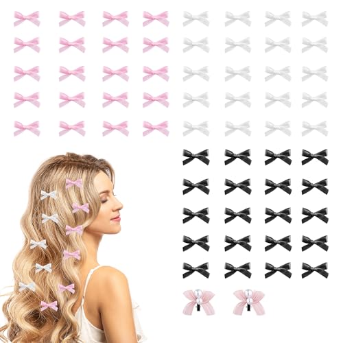 XIHIRCD 62St Schleife Haarspangen, Mini Schleifen Clips Satin Schleifen Hair Clips Mini Schleifen für Haare Niedlich Haarschleifen Clips Krokodilklemme Haar Accessoires für Frauen Mädchen von XIHIRCD
