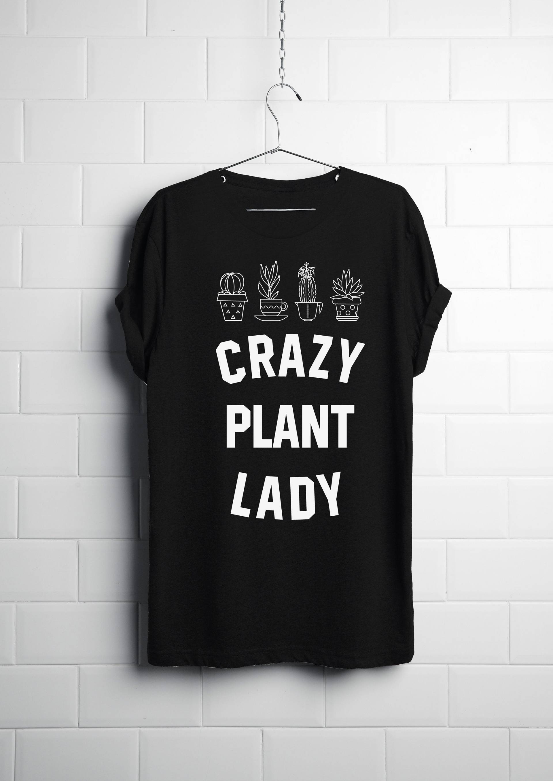 Crazy Plant Lady Shirt, Top, T-Shirt, T-Shirt Hochwertiger Siebdruck Super Weiches Frauen Vegan Gärtnerin von XIIISameOnly