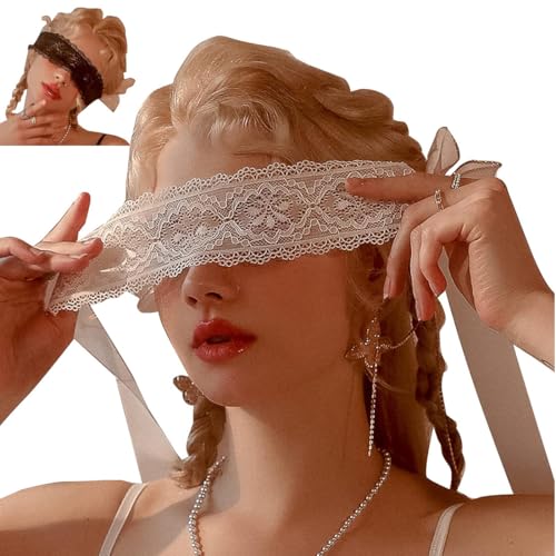 Atmungsaktiv schlafmaske frauen, bequem und weich, unisex schlafmaske, 100% Verdunkelung, leicht zu tragen, 2er-Pack (weiß/schwarz). von XIJEQOW