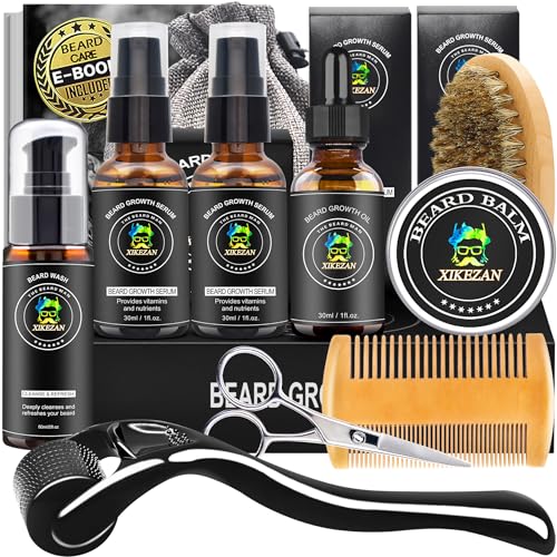 Bart Wachstum Set mit Bart Roller,Bartöl Wachstum,Bart Balsam,Bartkamm Kammaufsätze,Bartreiniger,Tasche,E-Book Bartpflege Originelle Geschenke Weihnachten Männer Geschenke für Männer Papa Ehemann Ihn Bart Wachstum Set mit Bart Roller,Bartöl Wachstum,Bart Balsam,Bartkamm Kammaufsätze,Bartreiniger,Tasche,E-Book Bartpflege Originelle Geschenke Weihnachten Männer Geschenke für Männer Papa Ehemann Ihn von XIKEZAN