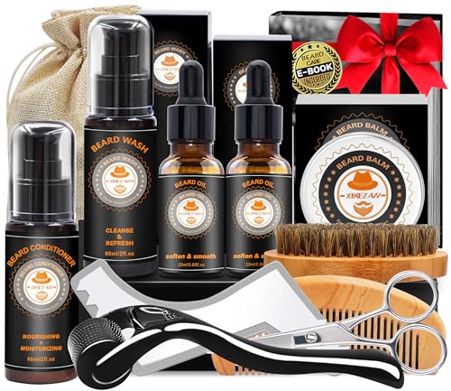 Geschenke für Männer,Bartpflege Set für Männer,Bartwuchs Pflegeset mit Bartshampoo, Conditioner,Bartöl,Balsam,Bartroller,Bartkamm,Geschenke Weihnachten,Geschenk Weihnachtsgeschenke Geschenke für Männer,Bartpflege Set für Männer,Bartwuchs Pflegeset mit Bartshampoo, Conditioner,Bartöl,Balsam,Bartroller,Bartkamm,Geschenke Weihnachten,Geschenk Weihnachtsgeschenke von XIKEZAN