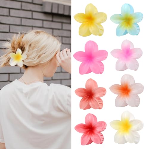 Blumen Haarklammer, 8 Stück Rutschfeste Haarklammer blume Hawaii Haarspange blume für Frauen Große Flower Hair Clip Bunt blumen Haarklammern Hibiskus blumen Klammer für Mädchen Dick/Dünn Haar Blumen Haarklammer, 8 Stück Rutschfeste Haarklammer blume Hawaii Haarspange blume für Frauen Große Flower Hair Clip Bunt blumen Haarklammern Hibiskus blumen Klammer für Mädchen Dick/Dünn Haar von XIMKONTER