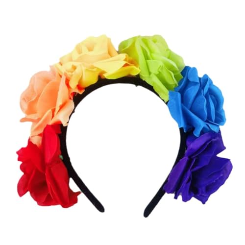 XINAJUND Damen-Blumen-Haarband, Kranz, Blumen-Haar-Accessoire für Kostümpartys, LGBTQ+, Party-Zubehör von XINAJUND