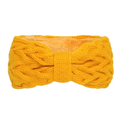 XINAJUND Damen-Stirnbänder mit Fleece-Futter, Schleifen, Haarbänder, gestrickt, unverzichtbare Winterausrüstung für Damen von XINAJUND