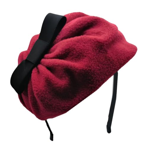 XINAJUND Retro Bowknot Fascinator Dark Felt Hairpiece for Costume Parties Studded with Bowknot Headband for Wedding von XINAJUND