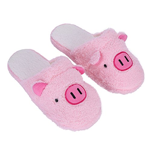 Hausschuhe Damen Hüttenschuhe Herren Wärmehausschuhe Winter Slipper Schwein Wärmeschuhe Plüsch Wärmepantoffeln Rutschfest Fußwärmer Warm Gefüttert Pantoffeln Bequeme Fußbett Weich Gästehausschuhe von XINCHI