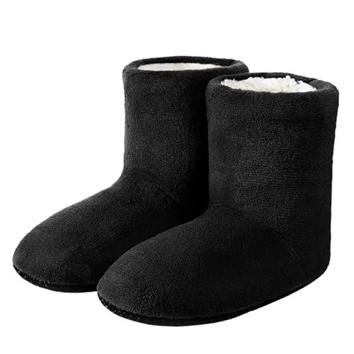 Hausstiefel Wärmehausschuhe Winterhausschuhe Hohe Hausschuhe Hüttenstiefel Plüsch Hüttenschuhe Wärmepantoffeln Flauschig Hauspantoffeln Winter Pantoffeln Fußwärmer Kuschelschuhe Wärmeschuhe 39-44EU von XINCHI