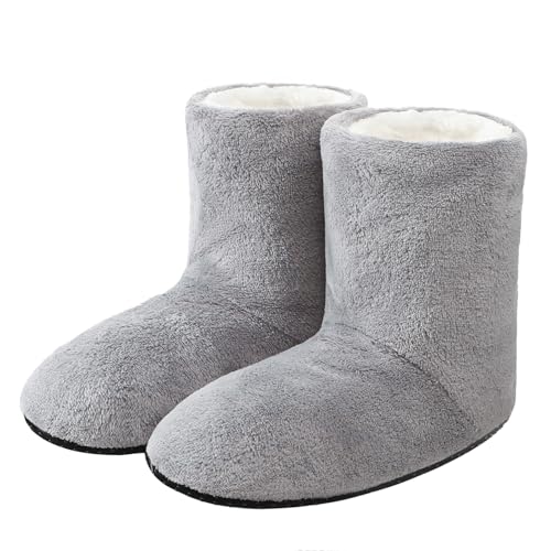Hausstiefel Wärmehausschuhe Winterhausschuhe Hohe Hausschuhe Hüttenstiefel Plüsch Hüttenschuhe Wärmepantoffeln Flauschig Hauspantoffeln Winter Pantoffeln Fußwärmer Kuschelschuhe Wärmeschuhe 39-44EU von XINCHI