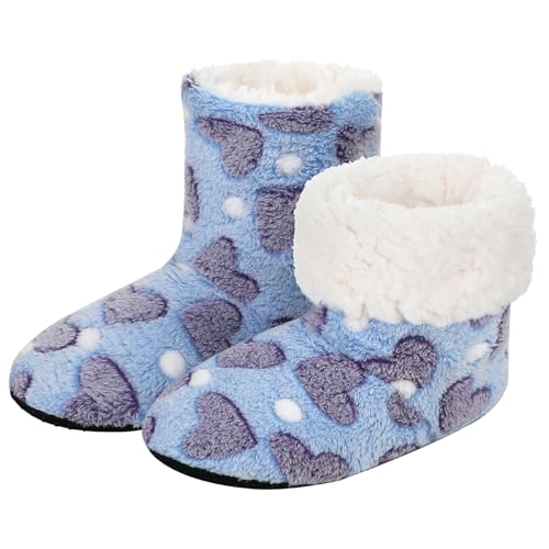 Winter Hausstiefel Damen Plüsch Wärmestiefel Hohe Hausschuhe Winterhausschuhe Wärmehausschuhe Flauschig Hüttenstiefel Hüttenschuhe Wärmepantoffeln Warm Hauspantoffeln Fußwärmer Kuschelschuhe 35-42EU von XINCHI