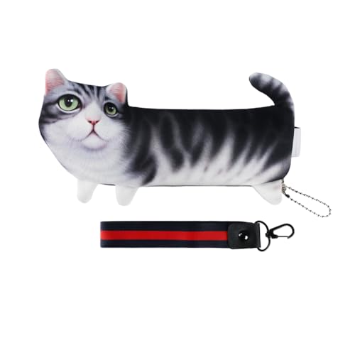 Federmäppchen Katze Kinder Federtaschen Stifte Etui Schule Reißverschluss Federkasten Katzen Schreibwaren Süße Bleistifttasche Mädchen Groß Box Organizer Veranstalter Briefpapier Pouch von XINCHI