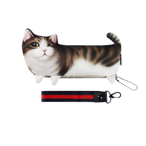 Federmäppchen Katze Kinder Federtaschen Stifte Etui Schule Reißverschluss Federkasten Katzen Schreibwaren Süße Bleistifttasche Mädchen Groß Box Organizer Veranstalter Briefpapier Pouch von XINCHI
