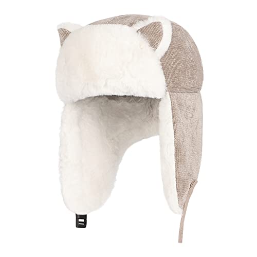 XINCHI Fliegermütze Kinder Skimütze Winter Winterhut Warm Russlandmütze Dick Wintermütze Ohrenklappen Strickmütze Mädchen Kunstfellmütze Jungen Trapper Hat Plüsch wintermütze von XINCHI