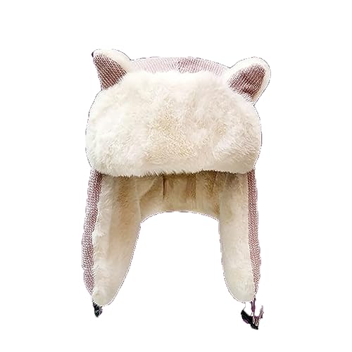 Fliegermütze Kinder Skimütze Winter Winterhut Warm Russlandmütze Dick Wintermütze Ohrenklappen Strickmütze Mädchen Kunstfellmütze Jungen Trapper Hat Plüsch wintermütze von XINCHI