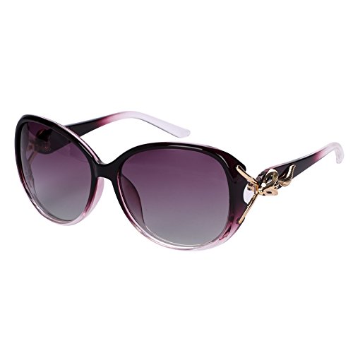 XINCHI Sonnenbrille Damen Frauen Sonnenbrillen Polarisierte Sun Glasses UV Schutz Fahrerbrille Klassisch Sportbrille Retro Fahrbrille Runde Radsportbrillen Polarisierte Gläser Groß Brille (Violette) von XINCHI