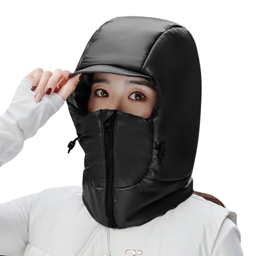 Wintermütze mit Ohrenklappen und Reißverschlüsse Fliegermütze Trappermütze Männer Frauen Bombermütze Einstellbare Russenmütze Winddicht Warm Skimütze für Outdoor Radfahren Motorrad von XINCHI