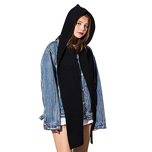Winterschal Damen Strickschal mit Kapuze Damenschal Dick Nackenwärmer Winter Halswärmer Weich Scarf Bequem Halstuch Warm Winterschal Outdoor Strickschal von XINCHI