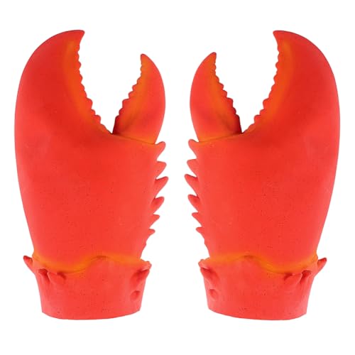 XINCHIA Lustige Krabbenkrallenhandschuhe Neuheit Verkleidung Hummer Handschuhe Tier Kralle Pfote Handbekleidung Halloween Cosplay Party Kostüm Dress Up Requisiten Handfäustlinge Karneval Rote Zange von XINCHIA