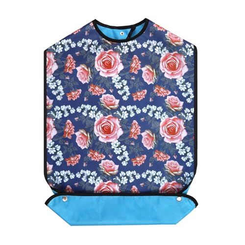 XINFULLWOL Erwachsene Lätzchen mit Crumb Catcher. Wasserdichte und wiederverwendbare Kleidung Protektoren für ältere Frauen für Männer oder Jeder, der motorische Fähigkeiten verloren hat (C-1) von XINFULLWOL